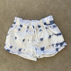 Tie dye blue shorts with draw string